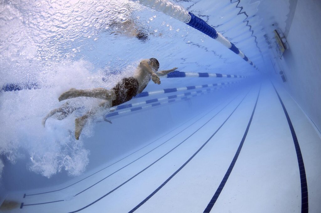 man swimming